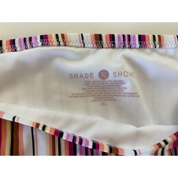 Shade & Shore Women’s Bikini Swim Bottom Striped with ties Size XL 16-18 NWT - Picture 3 of 4